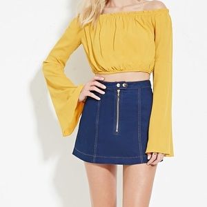 Bardot Bell Sleeve Crop Top